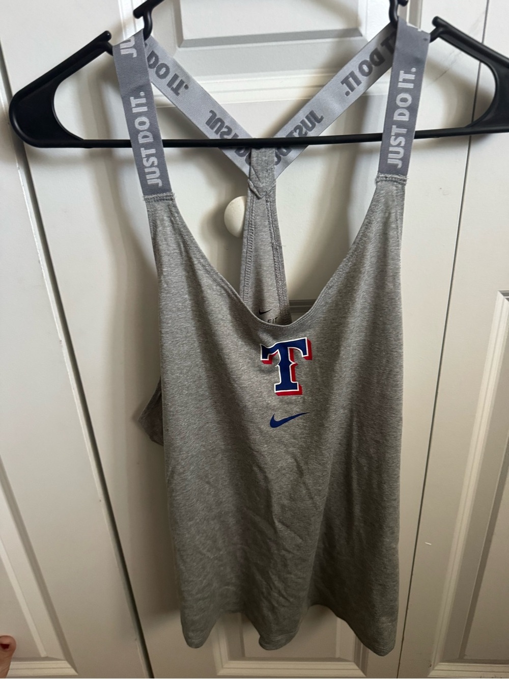 Nike Grey Tank with Texas Rangers Logo and Branded Straps- NWOT